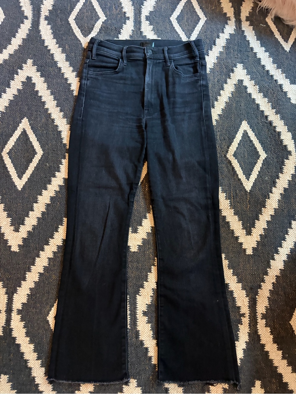 MOTHER Black High-Rise Flare Jeans